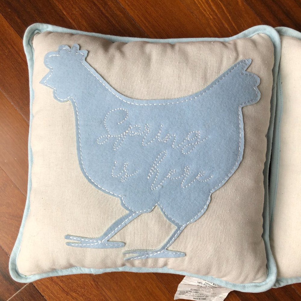 NEW Adorable Spring is Here Accent Chicken Pillows (2) - Picture 3 of 7